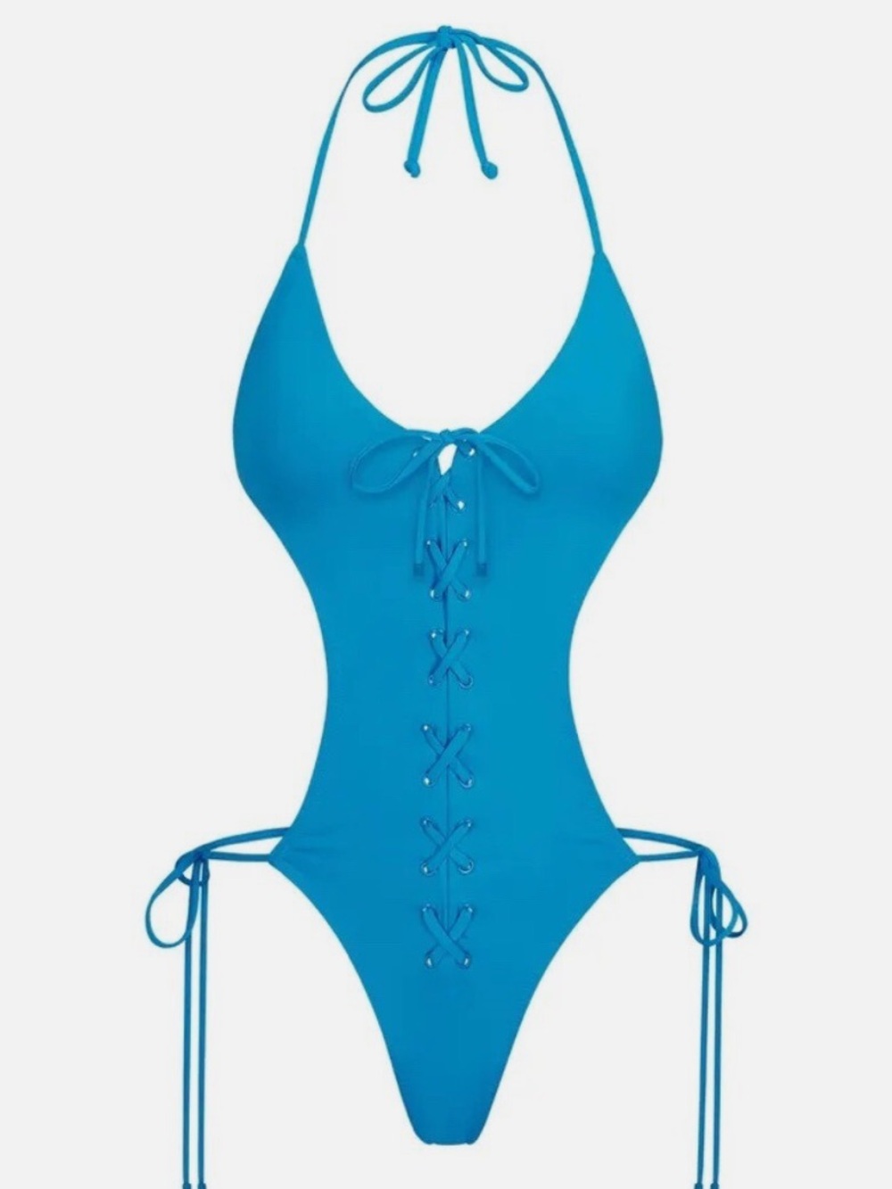 SKIMS Signature Swim Lace Up Monokini
TURQUOISE One-Piece Swimsuit size Large